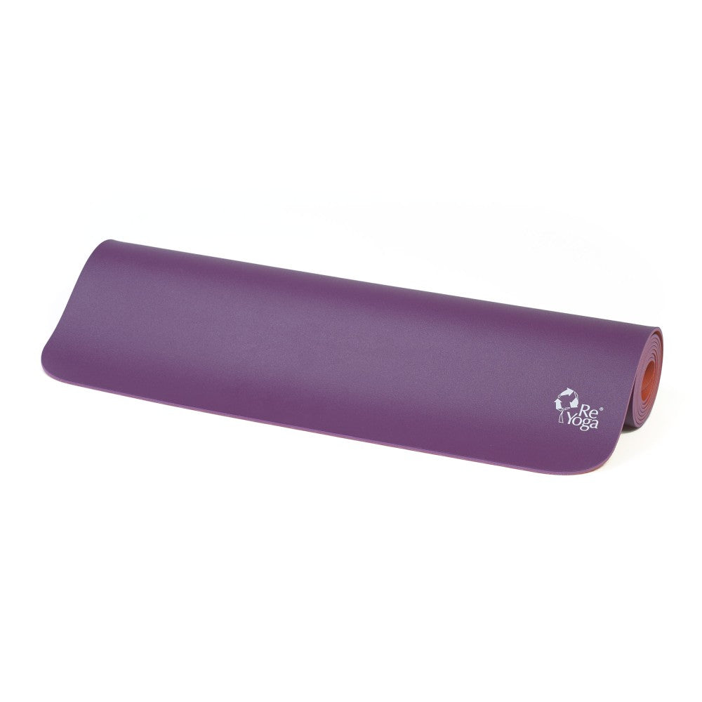 Element Grow Lotus Love dvostrana yoga prostirka ljubičasta i crveno-narančasta Bodylumina